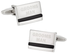 Load image into Gallery viewer, Groomsman Wedding Cufflinks with Onyx
