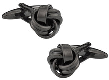 Load image into Gallery viewer, Men&#39;s Gun Metal Knot Cufflinks
