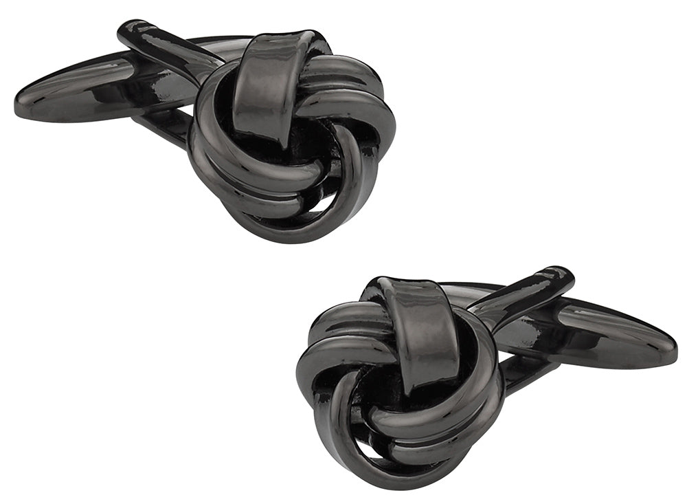 Men's Gun Metal Knot Cufflinks