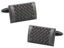 Load image into Gallery viewer, Gun Metal Weave Cufflinks
