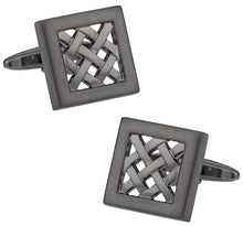 Load image into Gallery viewer, Gunmetal Lattice Cufflinks
