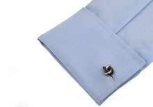 Load image into Gallery viewer, Gunmetal Silver Knot Cufflinks
