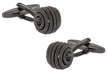 Load image into Gallery viewer, Gunmetal Spring Knot Cufflinks
