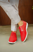 Load image into Gallery viewer, Gutta Lizard Print Leather Textile Casual Sneakers
