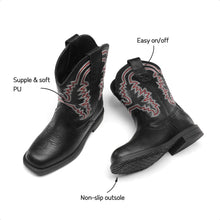 Load image into Gallery viewer, DREAM PAIRS Toddler Little Boys Girls Cowboy Boots Kids Western Square Toe Riding Mid Calf Boots 5 Toddler Black - # BOAA71210007
