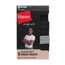 Load image into Gallery viewer, Hanes Boys Originals Boxer Brief Underwear, Supersoft Boxer Briefs For Boys, Assorted 5-Pack Medium Black 5-pack - # BOAA11410004
