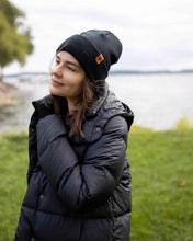 Load image into Gallery viewer, HAAKWEAR Midnight Black Beanie Hat - Classic Cuffed Knit - Made in USA
