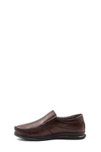 Load image into Gallery viewer, Brown Slip-On Leather Loafers-Wessi
