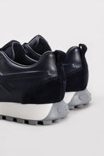 Load image into Gallery viewer, Navy Suede-Textured Leather Running Sneakers for Men | Wessi
