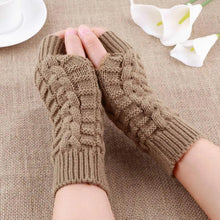Load image into Gallery viewer, Half Finger Gloves For Women Stylish Winter Soft Warm Wool Knitting Arm Gloves Soft Warm Winter Gloves For Women Knit Arm Warmer Fingerless Gloves Knitted Long Mitten Women Thumb Hole Gloves

