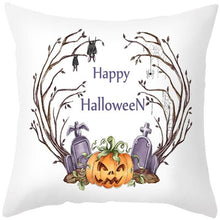Load image into Gallery viewer, Halloween Cushion Cover Horror Pumpkin Printed Pillow Case Orange And Black Pillow Cover Pumpkin Farmhouse Deco Happy Halloween Decorative Pillow Case For Home  45x45CM
