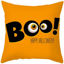 Load image into Gallery viewer, Halloween Cushion Cover Horror Pumpkin Printed Pillow Case Orange And Black Pillow Cover Pumpkin Farmhouse Deco Happy Halloween Decorative Pillow Case For Home  45x45CM

