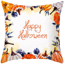 Load image into Gallery viewer, Halloween Cushion Cover Horror Pumpkin Printed Pillow Case Orange And Black Pillow Cover Pumpkin Farmhouse Deco Happy Halloween Decorative Pillow Case For Home  45x45CM
