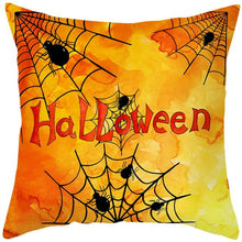 Load image into Gallery viewer, Halloween Cushion Cover Horror Pumpkin Printed Pillow Case Orange And Black Pillow Cover Pumpkin Farmhouse Deco Happy Halloween Decorative Pillow Case For Home  45x45CM
