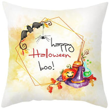 Load image into Gallery viewer, Halloween Cushion Cover Horror Pumpkin Printed Pillow Case Orange And Black Pillow Cover Pumpkin Farmhouse Deco Happy Halloween Decorative Pillow Case For Home  45x45CM
