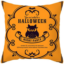 Load image into Gallery viewer, Halloween Cushion Cover Horror Pumpkin Printed Pillow Case Orange And Black Pillow Cover Pumpkin Farmhouse Deco Happy Halloween Decorative Pillow Case For Home  45x45CM
