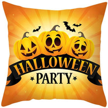 Load image into Gallery viewer, Halloween Cushion Cover Horror Pumpkin Printed Pillow Case Orange And Black Pillow Cover Pumpkin Farmhouse Deco Happy Halloween Decorative Pillow Case For Home  45x45CM
