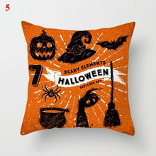 Load image into Gallery viewer, Halloween Cushion Cover Soft Linen Pillow Case Sofa Decoration Pumpkin Printed Pillow Case Orange And Black Pillow Cover For Living Room Car Pillowcase Home Supplies
