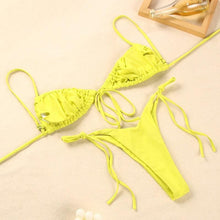 Load image into Gallery viewer, Halter Bikinis Swimsuit String Bikini Swimsuit for Women Triangle Tie Side Adjustable Swimsuit Bathing Suit 2 Piece Set New 2 Piece Swimwear High Cut Bikini Set Print Bandage Beachwear
