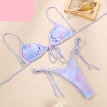 Load image into Gallery viewer, Halter Bikinis Swimsuit String Bikini Swimsuit for Women Triangle Tie Side Adjustable Swimsuit Bathing Suit 2 Piece Set New 2 Piece Swimwear High Cut Bikini Set Print Bandage Beachwear
