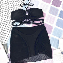 Load image into Gallery viewer, Halter Hollow Cross Bikinis Set Swimsuit Women's New Solid Two-Piece Swimwear Two Piece Swimsuit Halter Crisscross Cut Out Bikini Wrap Top with High Waist  Bottom Beach Swimwear Summer Beachwear Woman Bath Bathing Suit
