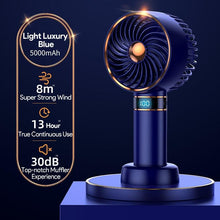 Load image into Gallery viewer, Hand Fan New Handheld Mini Fan USB 5000mAh Rechargeable Mini Portable Small Pocket Fan Data Display Personal Mini Hand Fans for Women USB Rechargeable Makeup Lash Fan for Office

