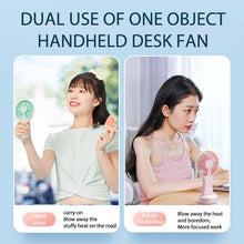 Load image into Gallery viewer, Handheld Small Fan Cooler Portable Small USB Charging Fan Mini Silent Charging Desk Dormitory Office Student Gifts Long Endurance Rechargeable Personal Fan for Kids Girls Women Men Home Office Indoor Outdoor Travel
