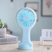 Load image into Gallery viewer, Handheld Small Fan Cooler Portable Small USB Charging Fan Mini Silent Charging Desk Dormitory Office Student Gifts Long Endurance Rechargeable Personal Fan for Kids Girls Women Men Home Office Indoor Outdoor Travel
