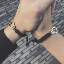 Load image into Gallery viewer, Handmade Adjustable Handcuffs Bracelets For Men Women Couple Valentine Day Jewelry Handcuff Couple Bracelets Handmade Infinity Forever Strentch Friend Bracelet Adjustable Bestfriend Matching Rope Bracelet
