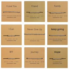 Load image into Gallery viewer, Handmade Beads Black String Bracelet With I Love You Lettering Cardboard Creative Charm Jewelry Couples Matching Bracelets Gifts For Couples Mom Daughter Best Friend 16-25cm
