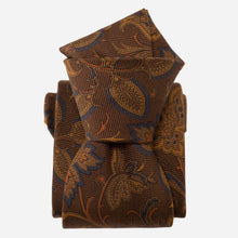Load image into Gallery viewer, Borromeo - Printed Madder Silk Tie - Pecan Brown
