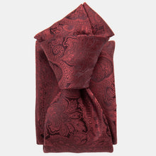 Load image into Gallery viewer, Vienna - Silk Jacquard Tie - Burgundy
