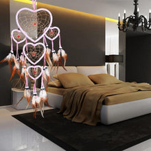 Load image into Gallery viewer, Handmade Dream-catcher Traditional Heart Dream Catching Ornaments Feather Ornaments Wall Car Hanging Wind Chimes Ornaments Home Hanging Room Birthday Decoration For Mom Pendants Ornaments
