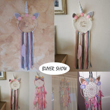 Load image into Gallery viewer, Handmade  Dream Catchers Flower For Kids Unicorn Dream Catcher Ornament  Feather Wall Decor For Girls Bedroom Flower Wall Hanging Decoration Flower Dream Catcher
