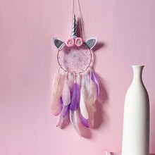 Load image into Gallery viewer, Handmade  Dream Catchers Flower For Kids Unicorn Dream Catcher Ornament  Feather Wall Decor For Girls Bedroom Flower Wall Hanging Decoration Flower Dream Catcher
