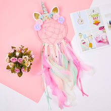 Load image into Gallery viewer, Handmade  Dream Catchers Flower For Kids Unicorn Dream Catcher Ornament  Feather Wall Decor For Girls Bedroom Flower Wall Hanging Decoration Flower Dream Catcher
