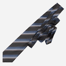 Load image into Gallery viewer, Corso - Silk Jacquard Tie - Black &amp; Blue
