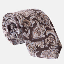 Load image into Gallery viewer, Novara - Printed Silk Tie - Brown
