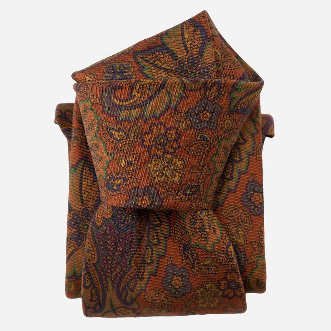 Trevi - Printed Madder Silk Tie - Ginger