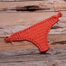 Load image into Gallery viewer, Handmade Vintage Crochet Bikinis Knitted Cotton Swimwear Women's Crochet Swimsuit Two Pieces Bathing Suits Bikini Swimsuit Top Bottom Bandage Modern Women Beachwear For Summer
