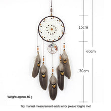 Load image into Gallery viewer, Handmade White Feather Dream Catcher Wind Chimes Hanging Ornaments Ceiling Decor Room Dream Net  Hanging Craft Gift Car Ornament Ribbons Feathers Wrapped Lights For Bedroom Decor Wedding Decorations
