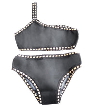 Load image into Gallery viewer, Handmade Women Bikini Crochet Knit Swimwear Halter Patchwork Bathing Suit Women's Swimsuit Strappy Side 2 Piece Bikini Set Triangle Beach Swimwear
