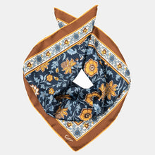 Load image into Gallery viewer, Carrara - Silk Neckerchief - Navy &amp; Mustard
