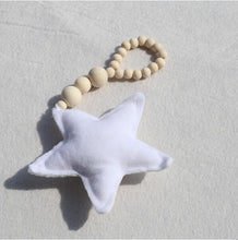 Load image into Gallery viewer, Hanging Nordic Wooden Beads Ornament Double Star Moon Kids Room Decoration Baby Crib Tent Hanging Pendant Wall Decor Photography Props Baby Mobile For Crib Moon and Stars Baby Nursery Ceiling Crib Mobile Kids Room Hanging Decor
