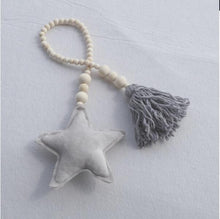 Load image into Gallery viewer, Hanging Nordic Wooden Beads Ornament Double Star Moon Kids Room Decoration Baby Crib Tent Hanging Pendant Wall Decor Photography Props Baby Mobile For Crib Moon and Stars Baby Nursery Ceiling Crib Mobile Kids Room Hanging Decor

