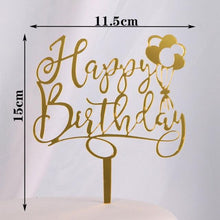 Load image into Gallery viewer, Happy Birthday Cake Topper Gold Cake Topper Acrylic Cake Topper Happy Birthday Cake Topper Cake Decoration Acrylic Letter Cake Toppers Party Supplies Happy Birthday Black Cake Decorations
