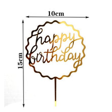 Load image into Gallery viewer, Happy Birthday Cake Topper Gold Cake Topper Acrylic Cake Topper Happy Birthday Cake Topper Cake Decoration Acrylic Letter Cake Toppers Party Supplies Happy Birthday Black Cake Decorations
