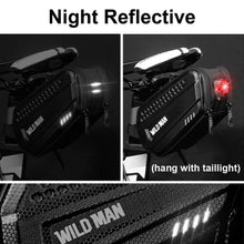 Load image into Gallery viewer, Hard Shell Bicycle Bag Waterproof Cycling Road Bike Tool Bag Night Reflective Bag Bike Accessories Bike Bag Bicycle Bag Under Hard Shell Bike Seat Bag with Silver Reflective Strip Bike Bag For Mountain Road Bike
