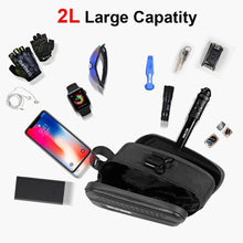 Load image into Gallery viewer, Hard Shell Bicycle Bag Waterproof Cycling Road Bike Tool Bag Night Reflective Bag Bike Accessories Bike Bag Bicycle Bag Under Hard Shell Bike Seat Bag with Silver Reflective Strip Bike Bag For Mountain Road Bike
