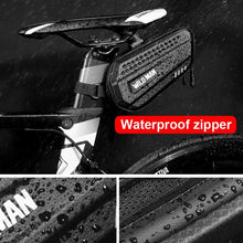 Load image into Gallery viewer, Hard Shell Bicycle Bag Waterproof Cycling Road Bike Tool Bag Night Reflective Bag Bike Accessories Bike Bag Bicycle Bag Under Hard Shell Bike Seat Bag with Silver Reflective Strip Bike Bag For Mountain Road Bike
